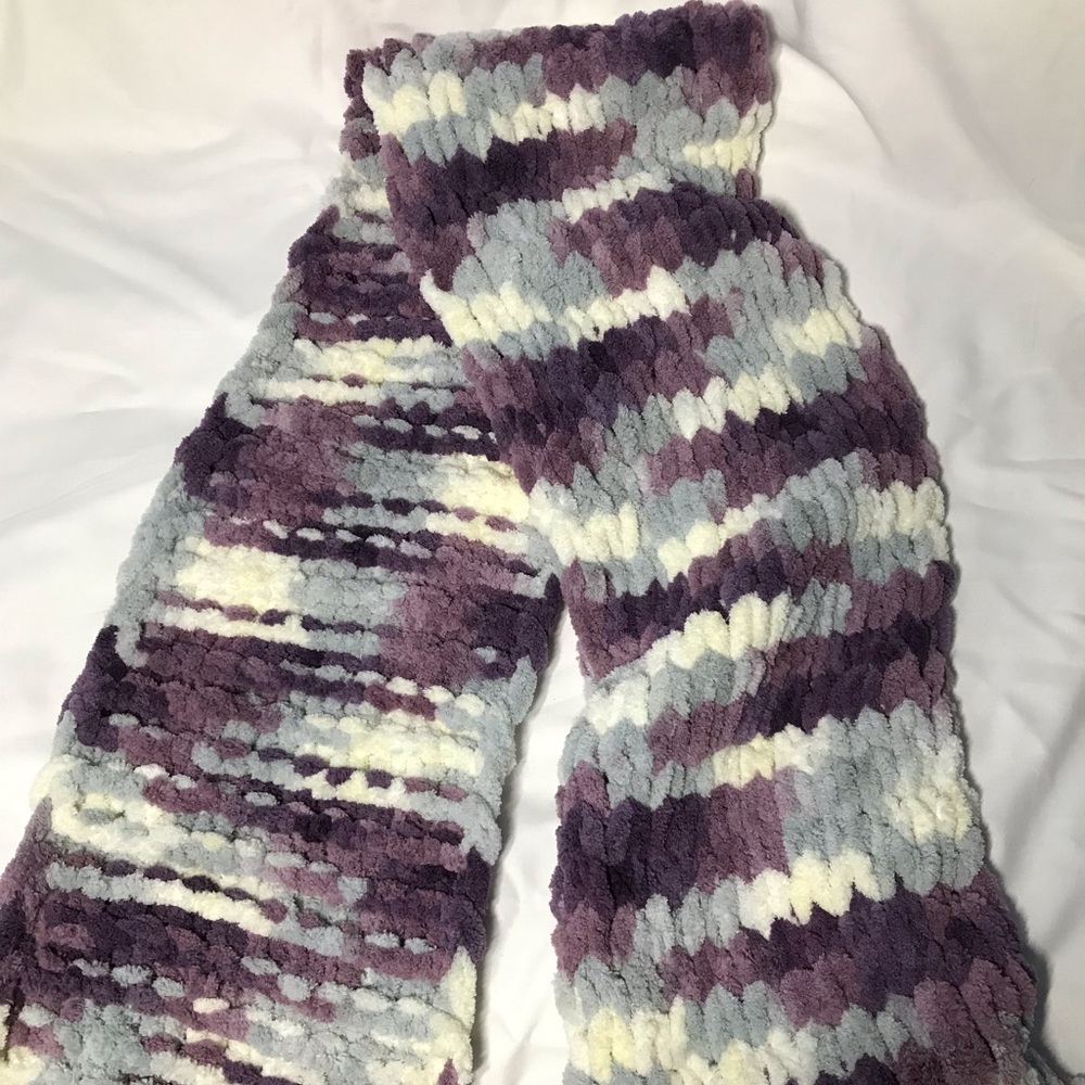 Scarf made using Bernat Alize Blanket ez Yarn
